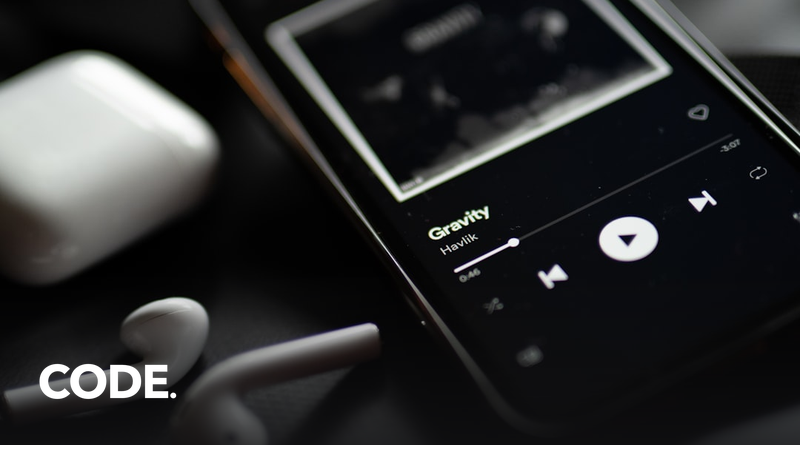 スマートフォンのロック画面での音楽再生のイメージ
