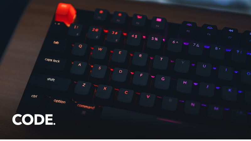 RGBライティングを備えたメカニカルキーボードのキーキャップのイメージ（Keychron C100 8Kの記事のイメージ写真）
