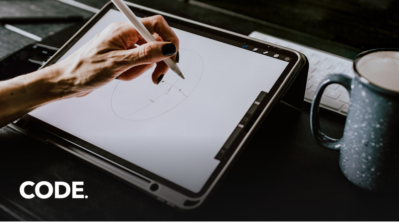 有機ELディスプレイを搭載した14型ペンタブレットにスタイラスペンで描画している様子