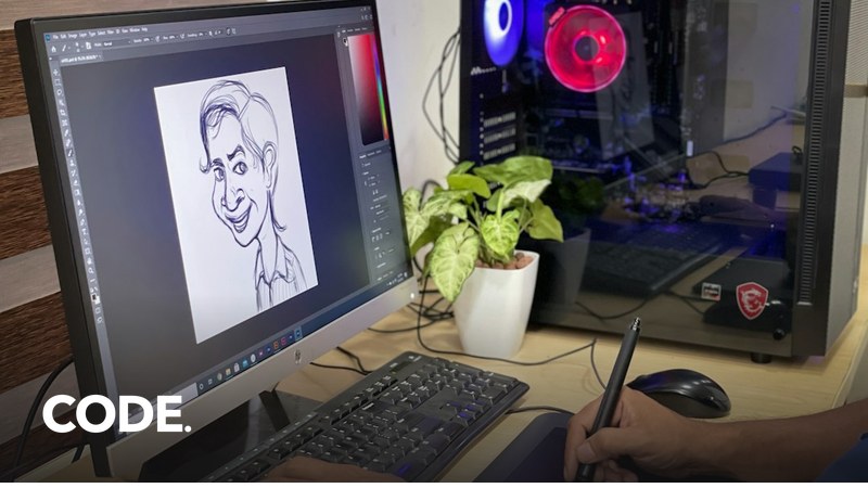 ペンタブレットでデジタルイラストを制作する様子のイメージ
